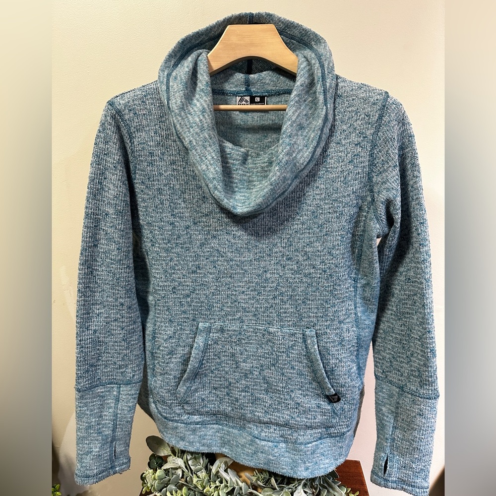 RBX Blue Cowl Neck Pullover Sweater Women's Size L Soft Knit‎